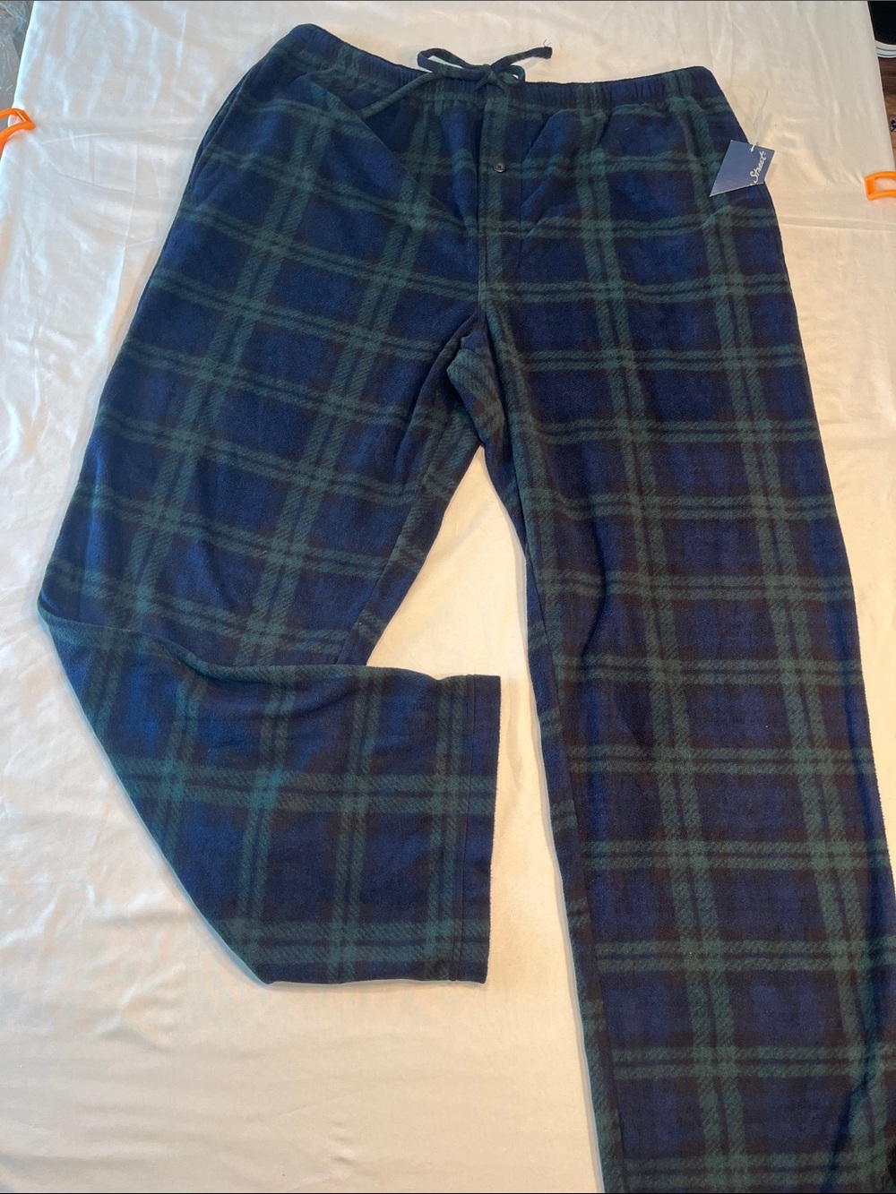 Meeting Street Fleece Pajama Pants Men’s L NWT Blue Green Plaid Lounge Sleepwear